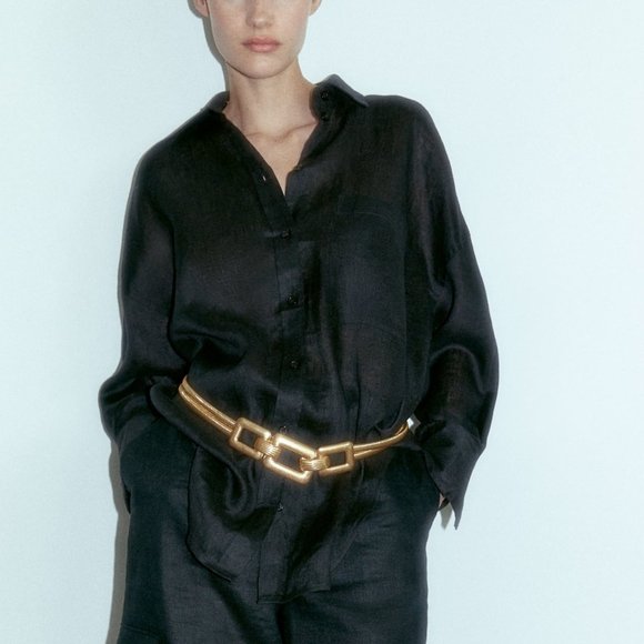 BLOGGER'S FAVE! Zara Gold Metal Belt NWT - Picture 13 of 17